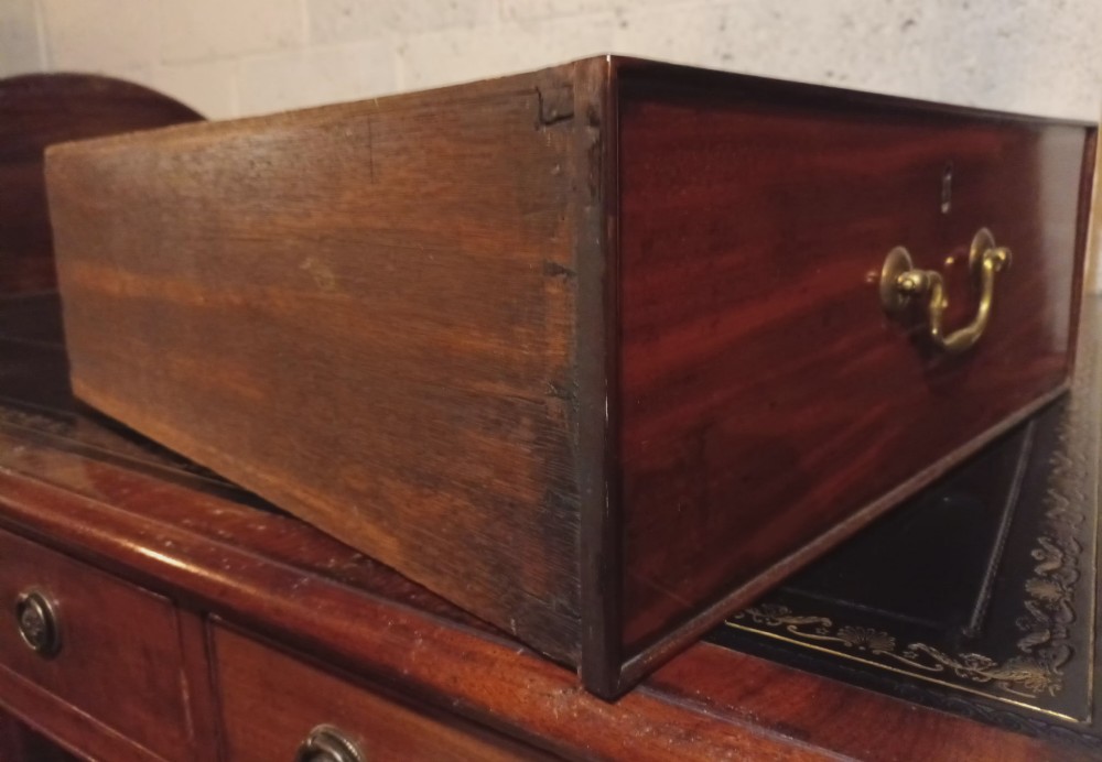 Late Georgian tallboy chest on chest with brushing slide. View X