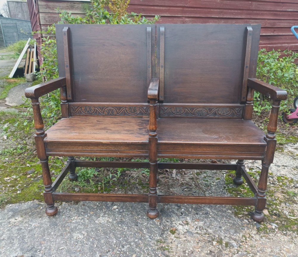 Unusual double fold down hall seat. View IV