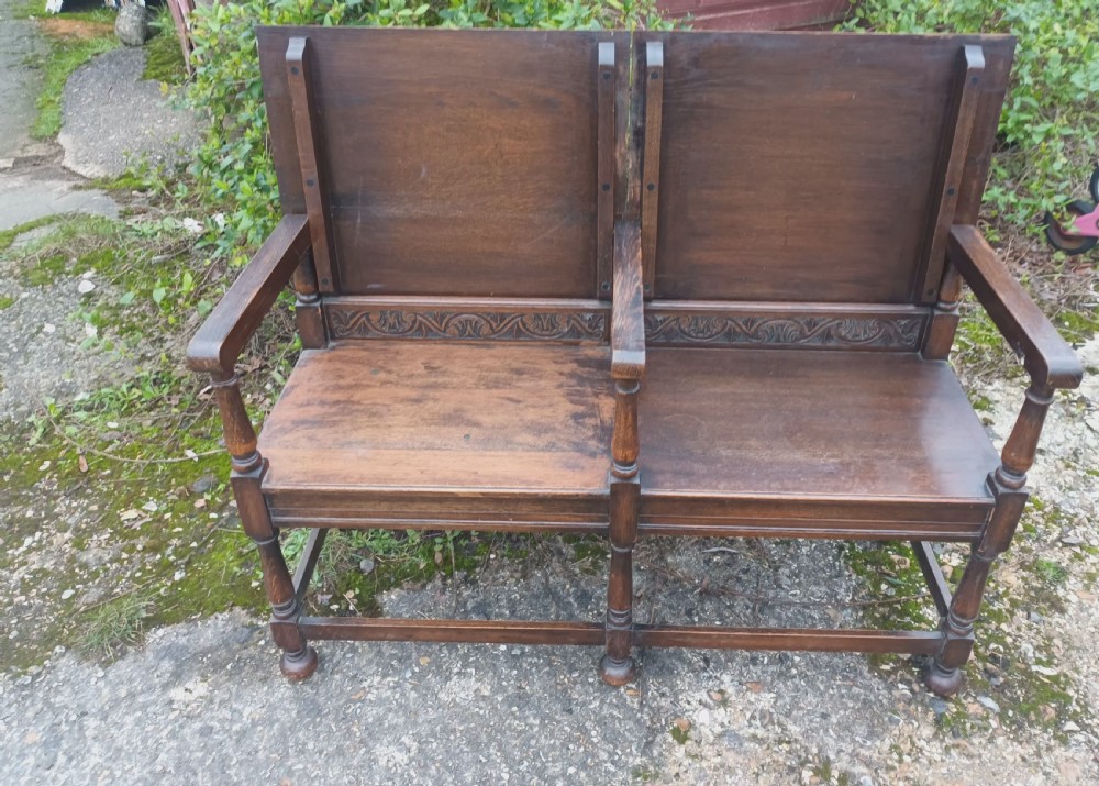 Unusual double fold down hall seat. View VIII