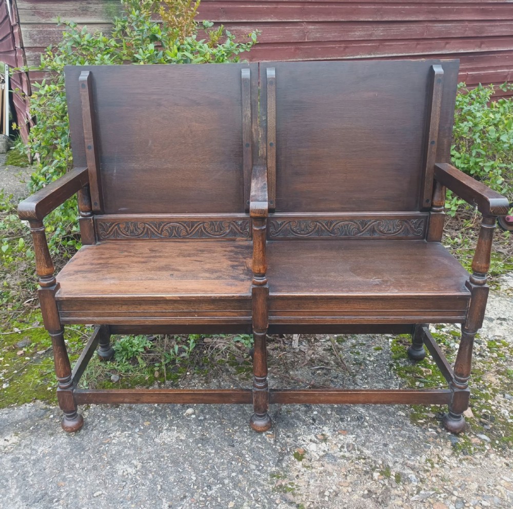 Unusual double fold down hall seat. View IX