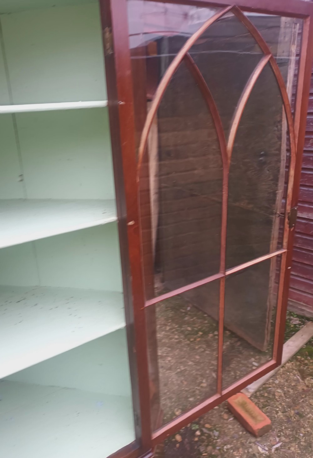 19th mahogany 2 part corner cabinet.  View VII