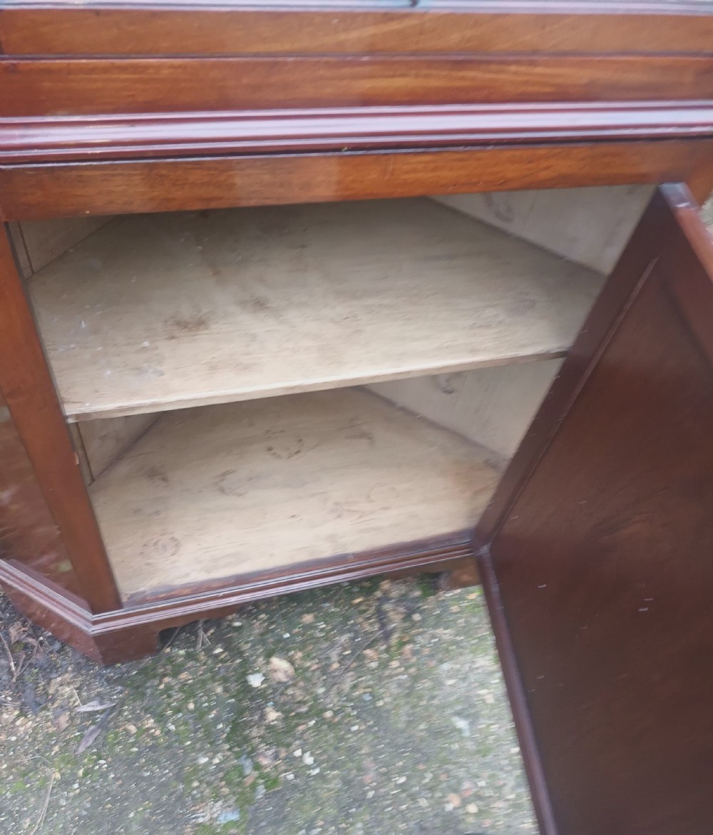 19th mahogany 2 part corner cabinet.  View VIII