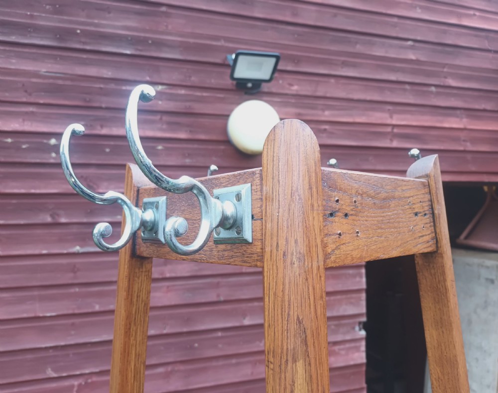 Art Deco oak hat,coat and umbrella hallstand. View VII