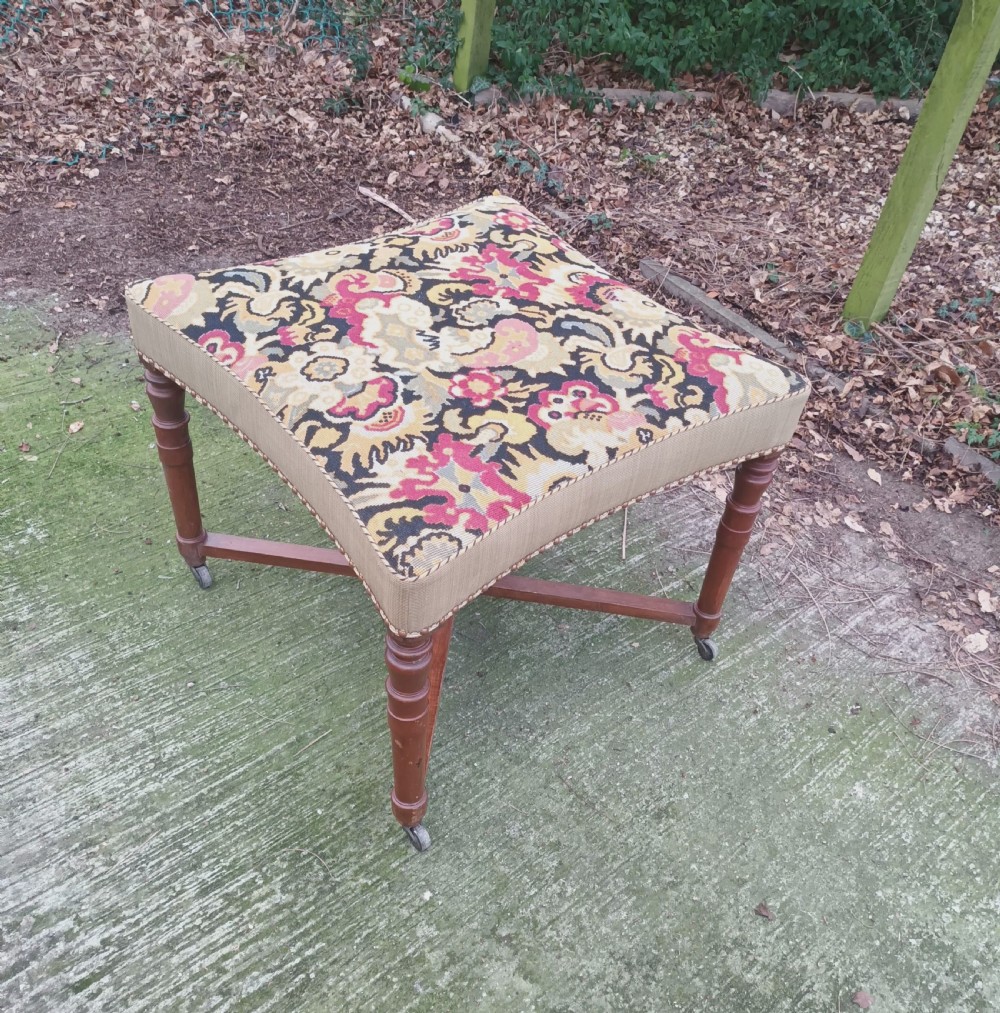 Tapestry wool work centre table stool. View IV