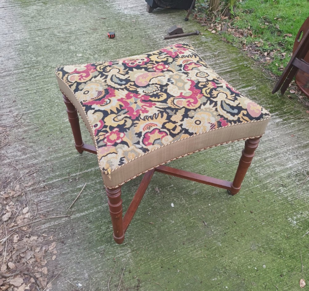 Tapestry wool work centre table stool. View VI