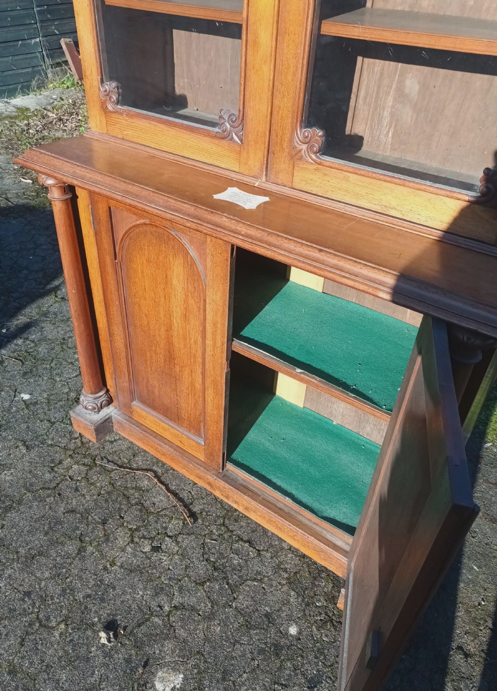 Mid 19th century 2 part library bookcase of Irish Interest   View IV