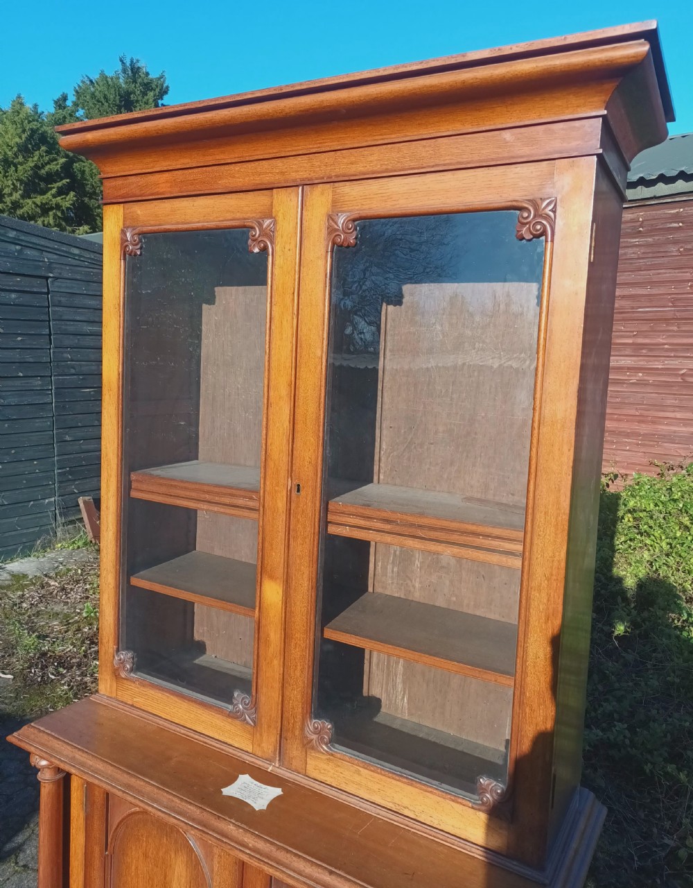 Mid 19th century 2 part library bookcase of Irish Interest   View VI