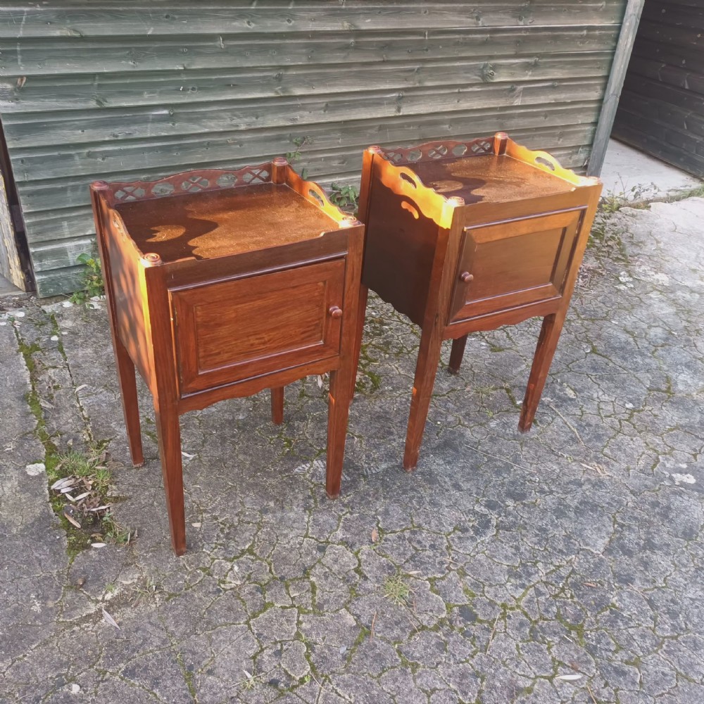 Pair of mahogany Georgian style bedside cabinets.  View VI