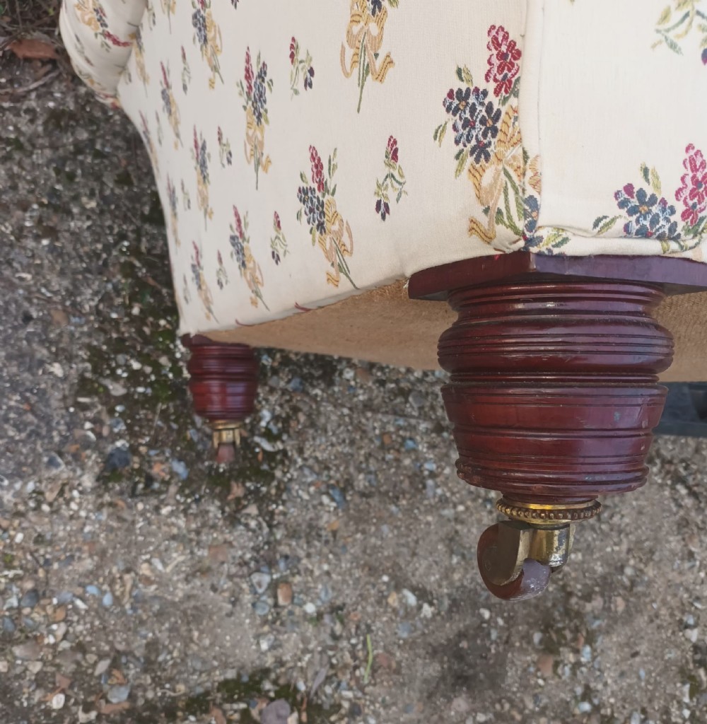 Large Victorian country house button back roll arm Chesterfield sofa . View XVI