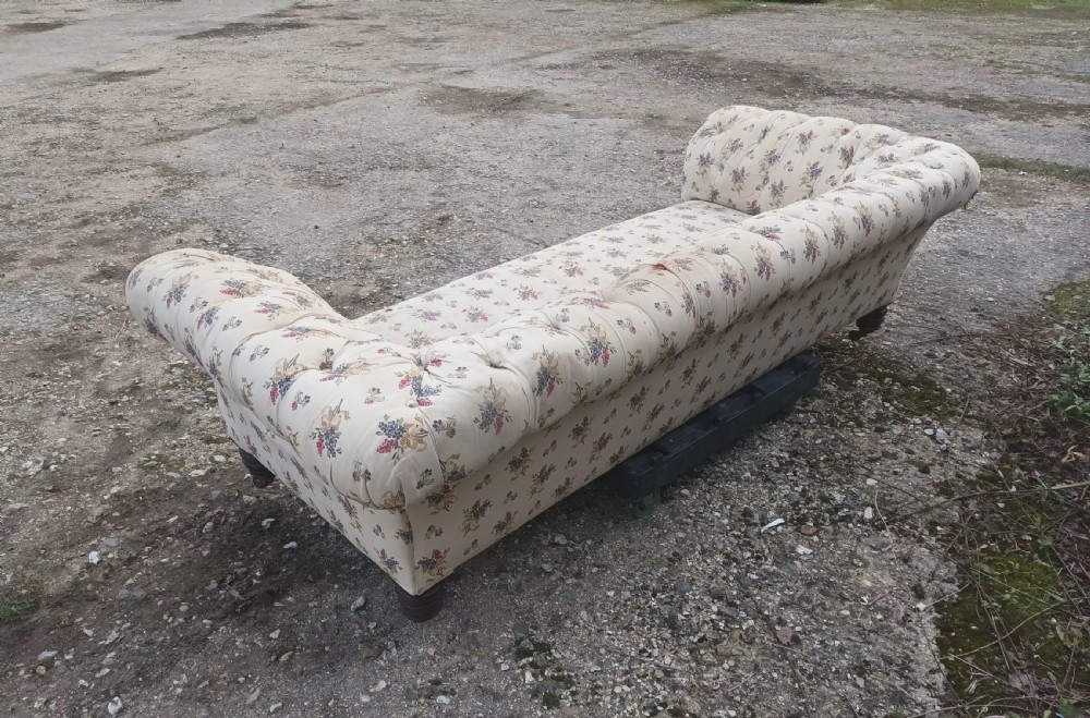 Large Victorian country house button back roll arm Chesterfield sofa . View XIX