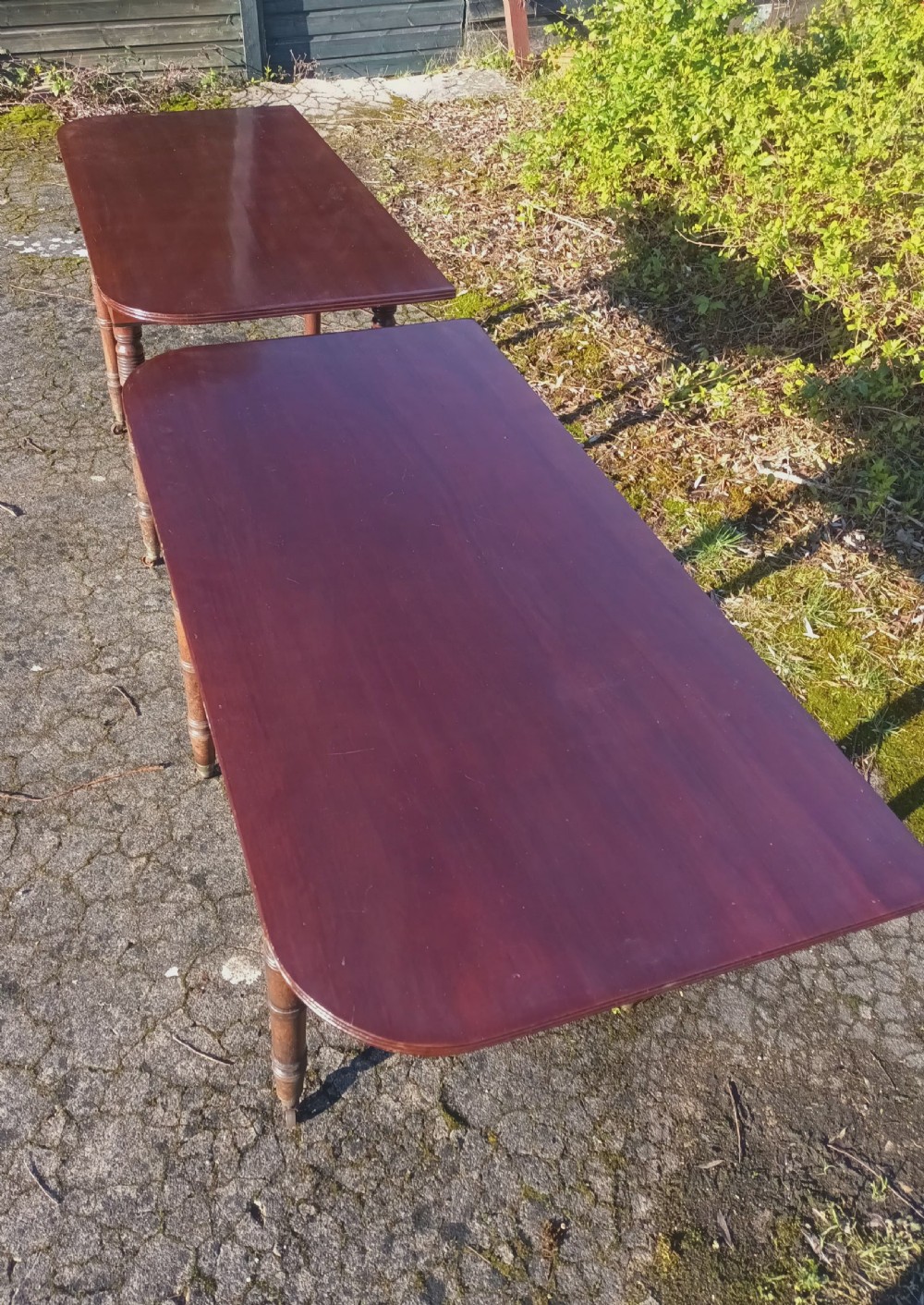 Pair of Regency mahogany hall side tables. View II