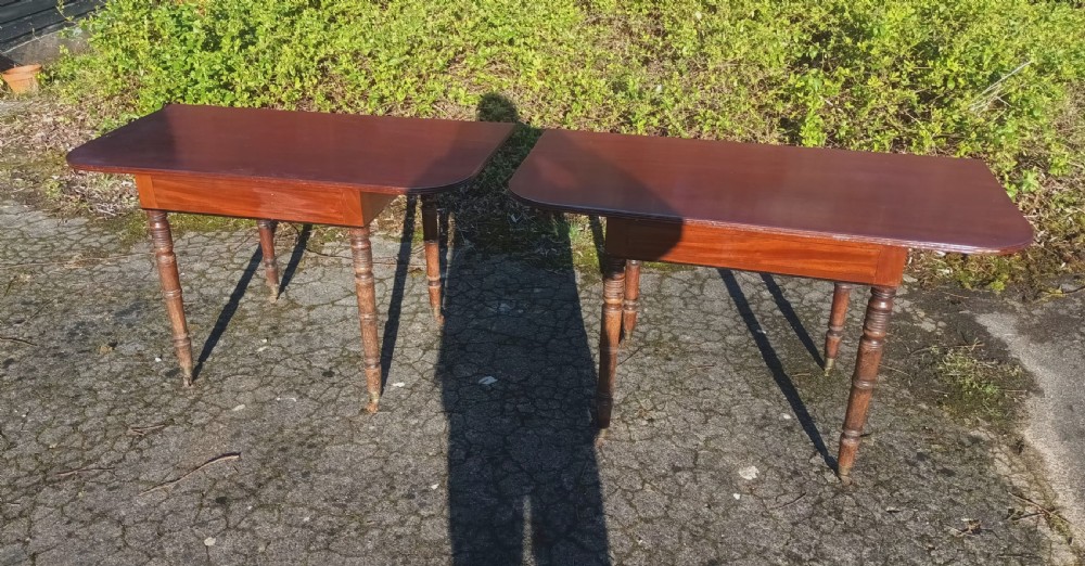 Pair of Regency mahogany hall side tables. View III