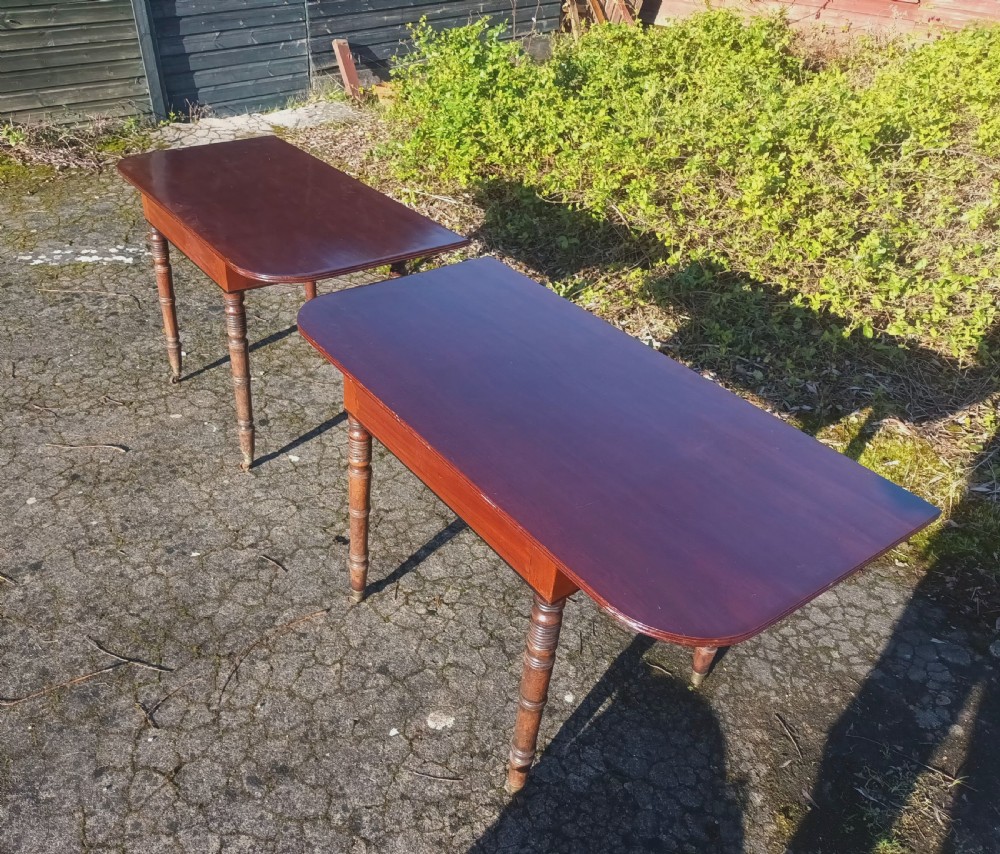 Pair of Regency mahogany hall side tables. View IV