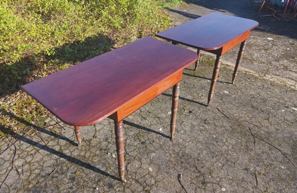 Pair of Regency mahogany hall side tables. View VII