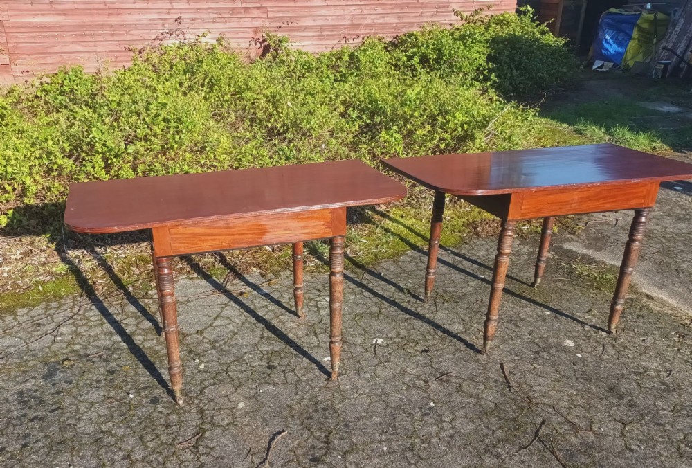 Pair of Regency mahogany hall side tables. View VIII