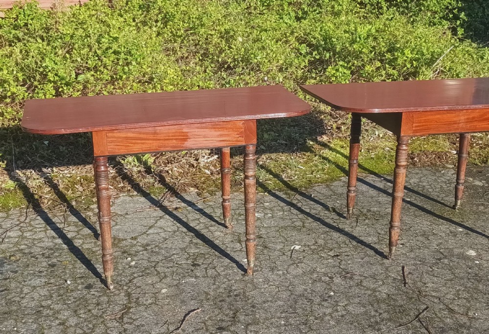 Pair of Regency mahogany hall side tables. View IX