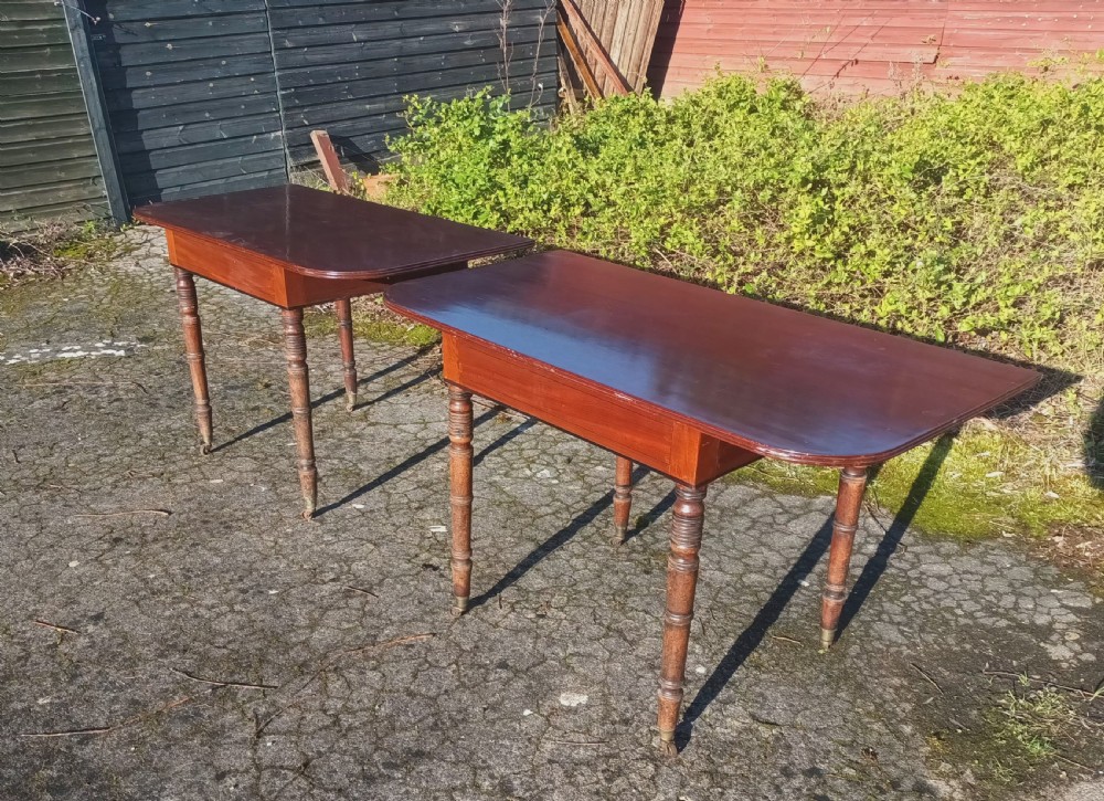Pair of Regency mahogany hall side tables. View X