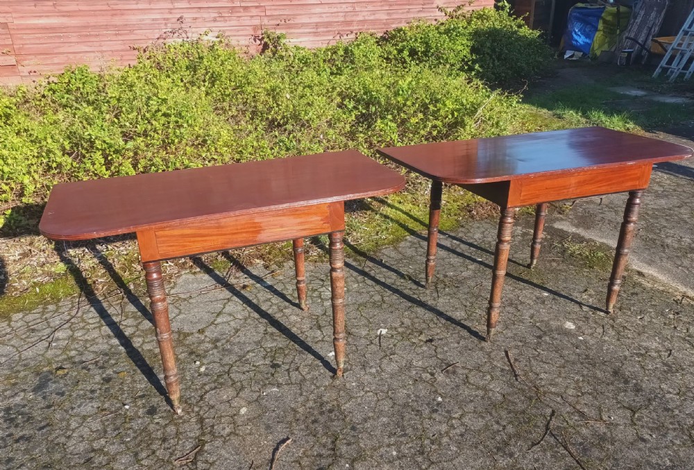 Pair of Regency mahogany hall side tables. View XI