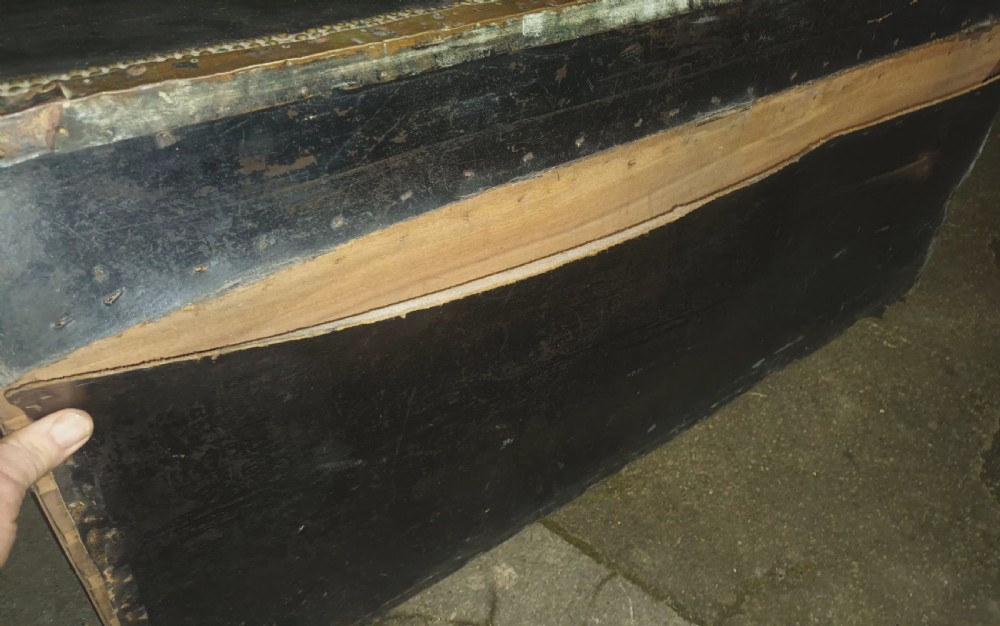 Large studded leather camphorwood trunk. View VII