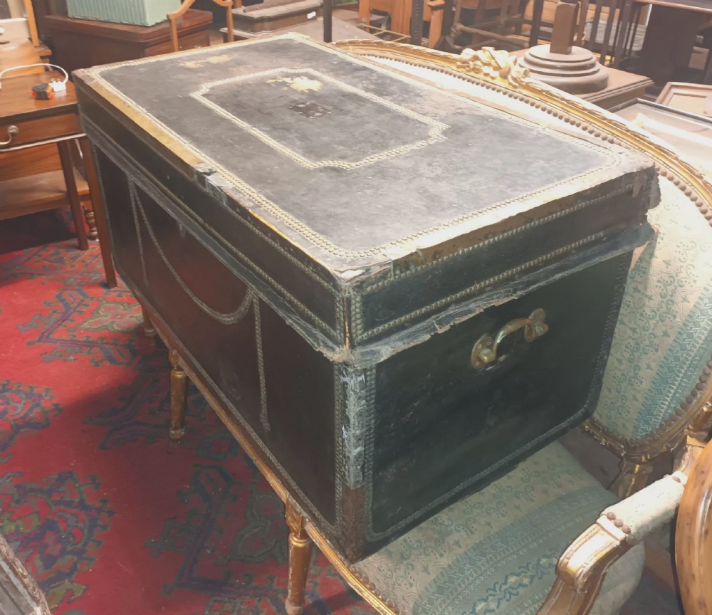 Large studded leather camphorwood trunk. View IX