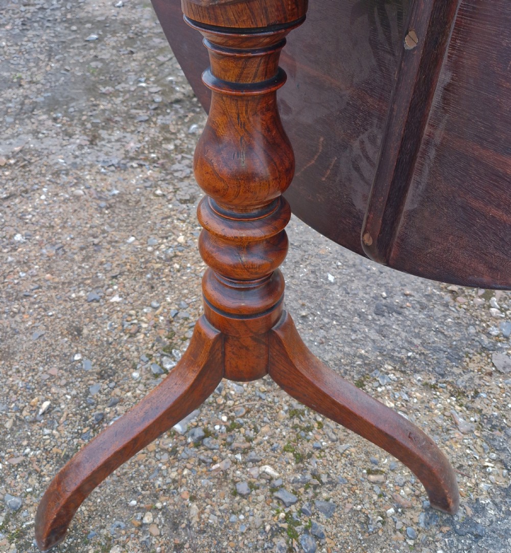 Slightly larger than normal Oak and Elm tip top table. View V