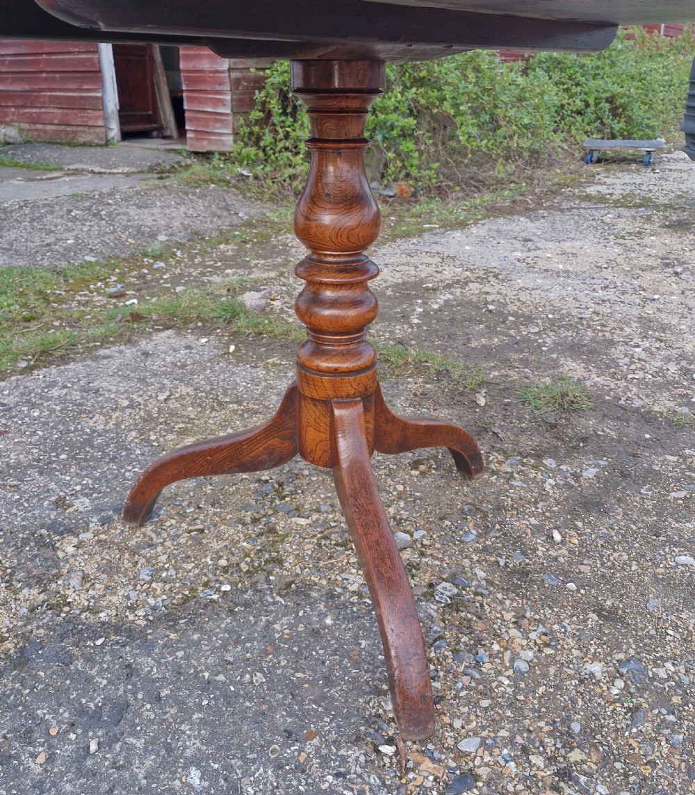 Slightly larger than normal Oak and Elm tip top table. View VII