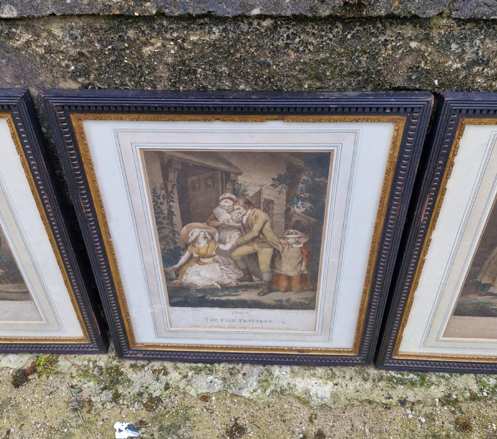 Set of 6 19th century engravings from the series The Crown.  View IV