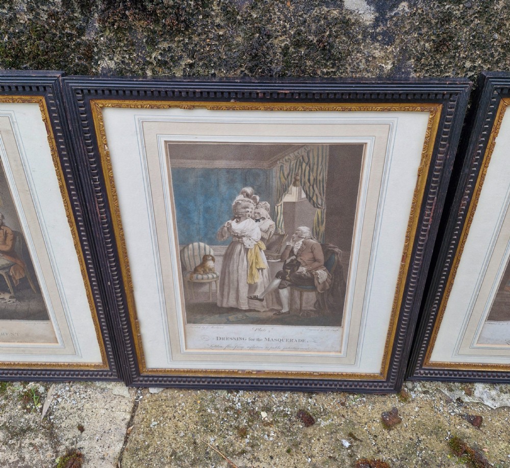 Set of 6 19th century engravings from the series The Crown.  View VI