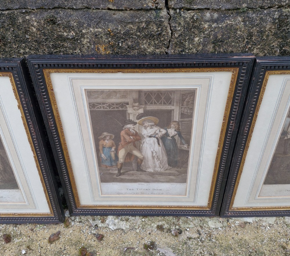 Set of 6 19th century engravings from the series The Crown.  View VII