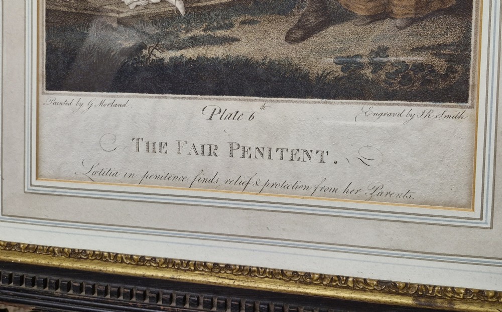 Set of 6 19th century engravings from the series The Crown.  View XIII