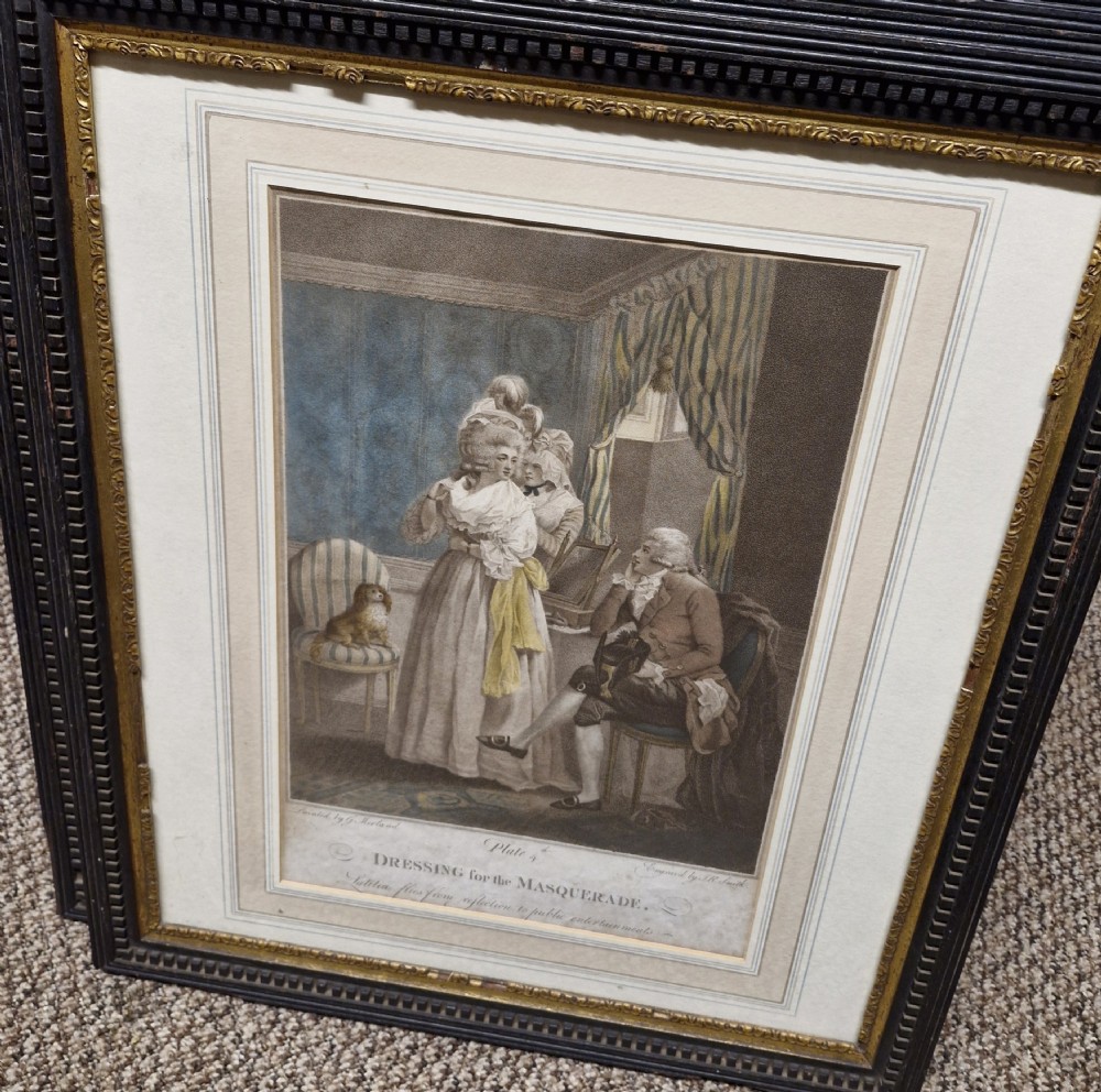 Set of 6 19th century engravings from the series The Crown.  View XVII