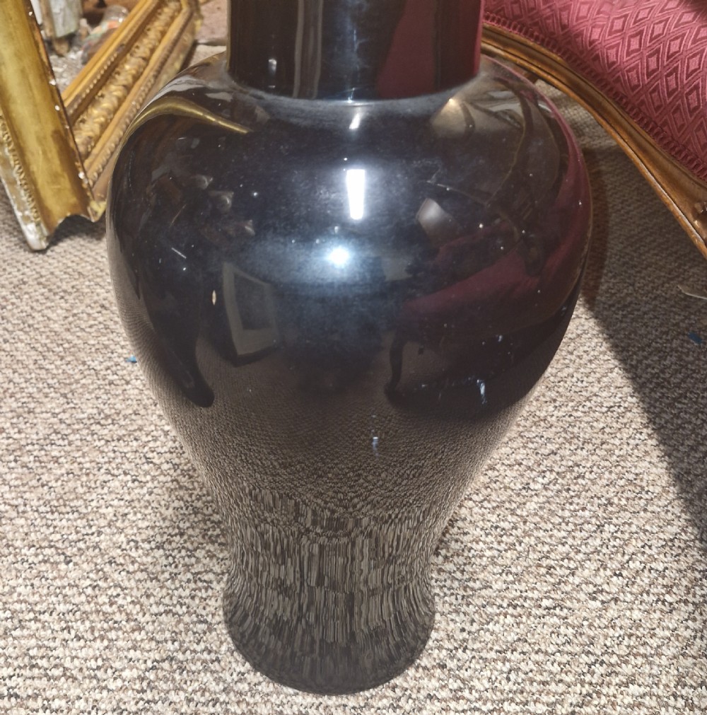 Pair mother of pearl inlaid lacquered on wood Japanese vases. View VIII