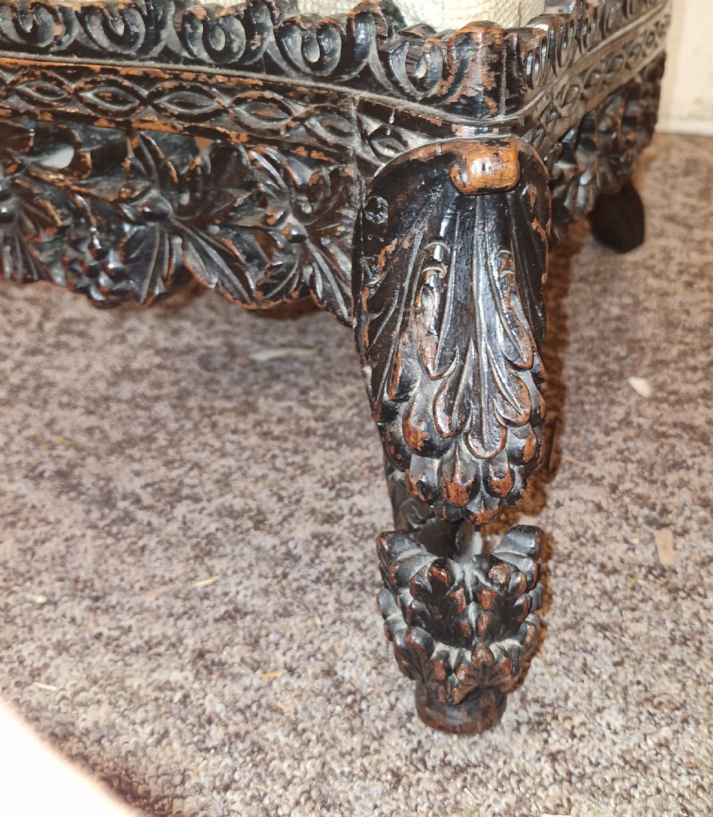 Carved Anglo Indian Low Chair  View IX