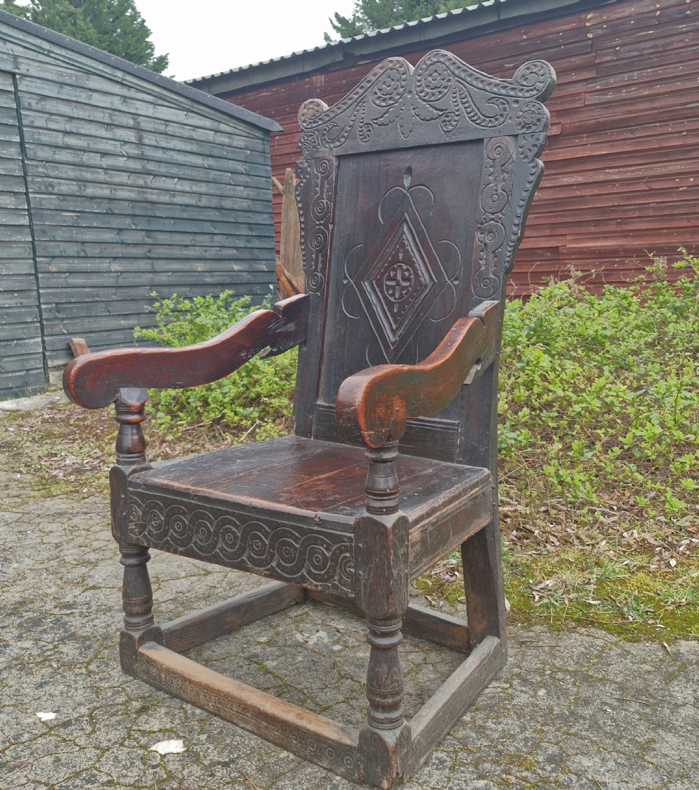 Large 17th century oak Wainscot armchair 