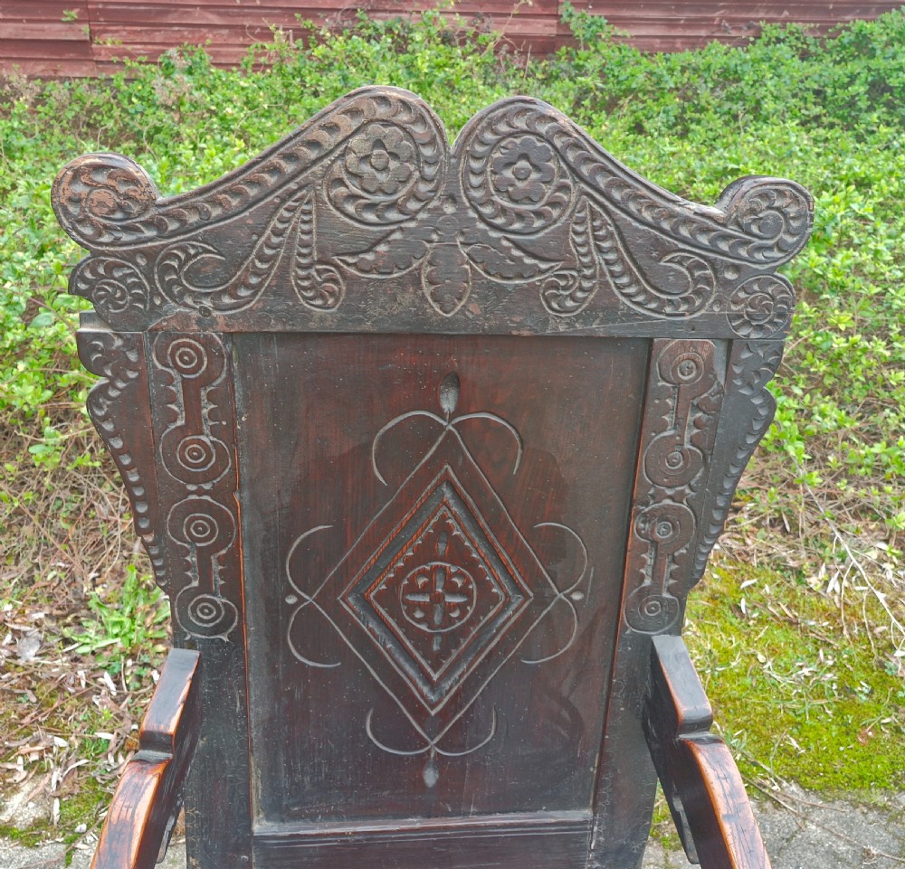Large 17th century oak Wainscot armchair  View III