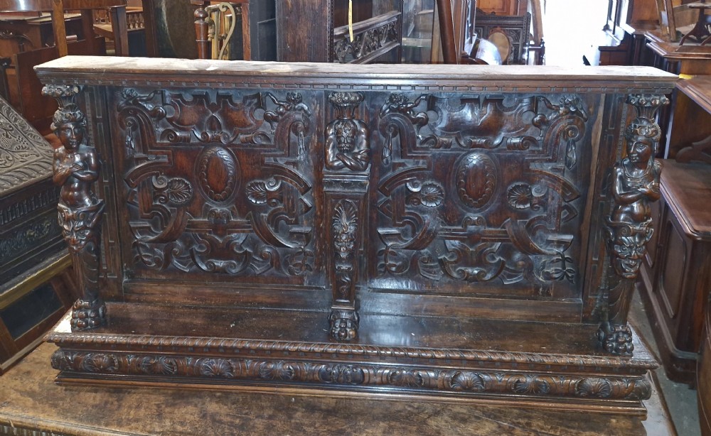 Large antique carved Italian 3 tier buffet.  View XXIV