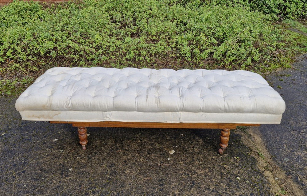 Late Victorian campaign bed or (large centre stool coffee table). View VI