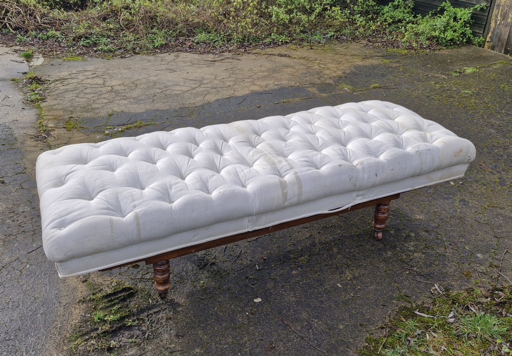 Late Victorian campaign bed or (large centre stool coffee table). View VII