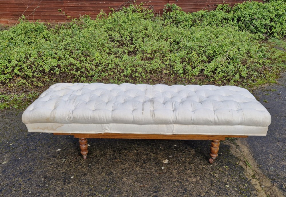 Late Victorian campaign bed or (large centre stool coffee table). View VIII
