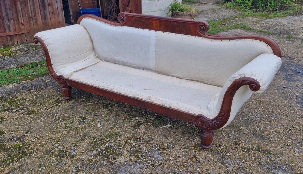 Large William IV mahogany framed country house sofa. View VII
