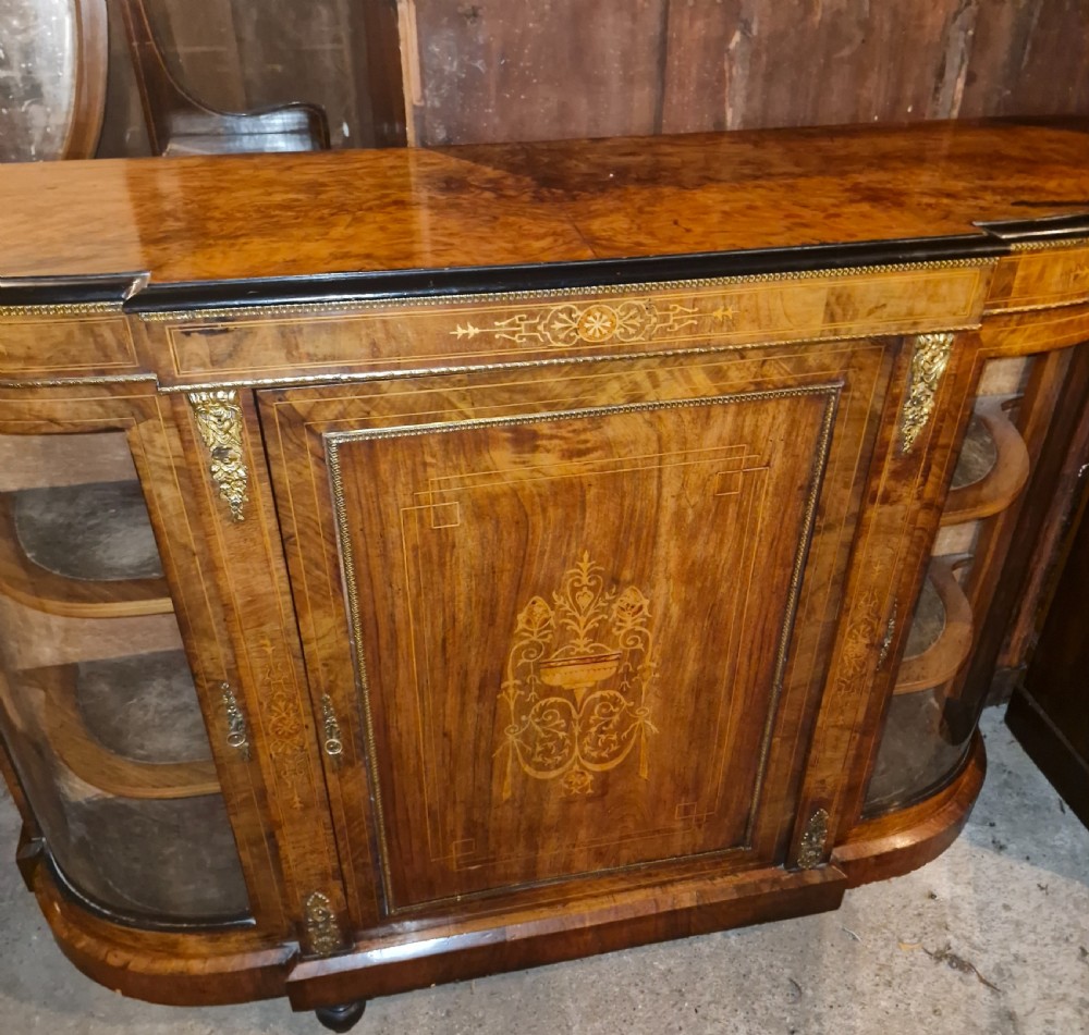 Victorian inlaid gilt metal mounted credenza - side cabinet.  View IX