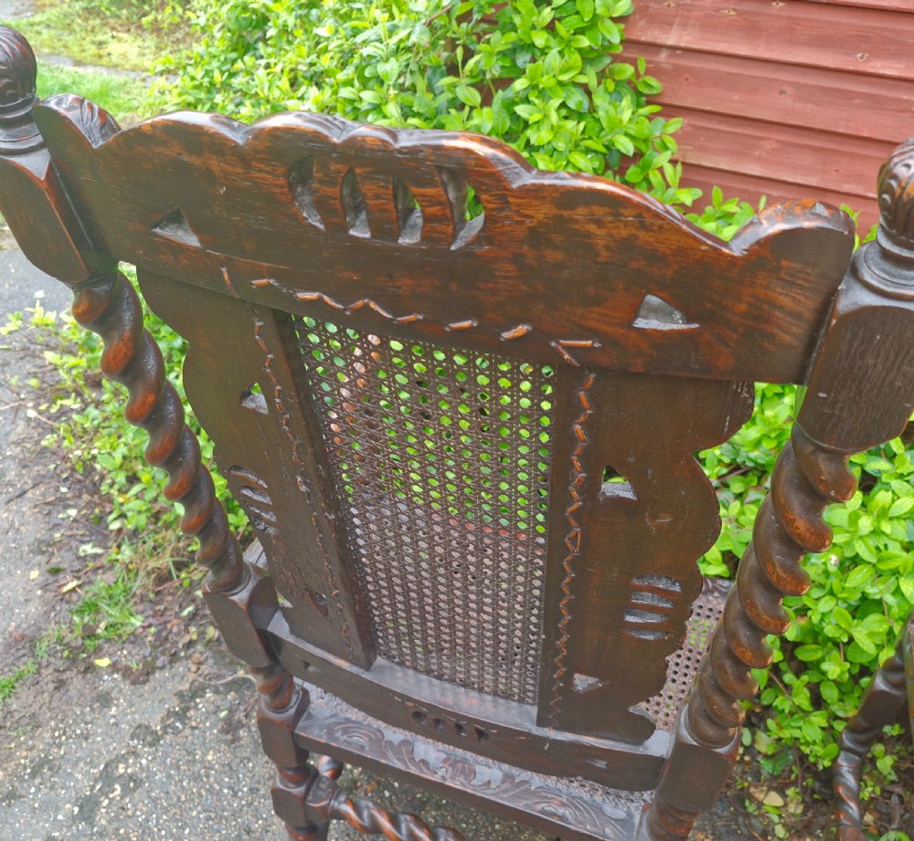 Good pair of antique carved Caroleon style armchairs  View VI