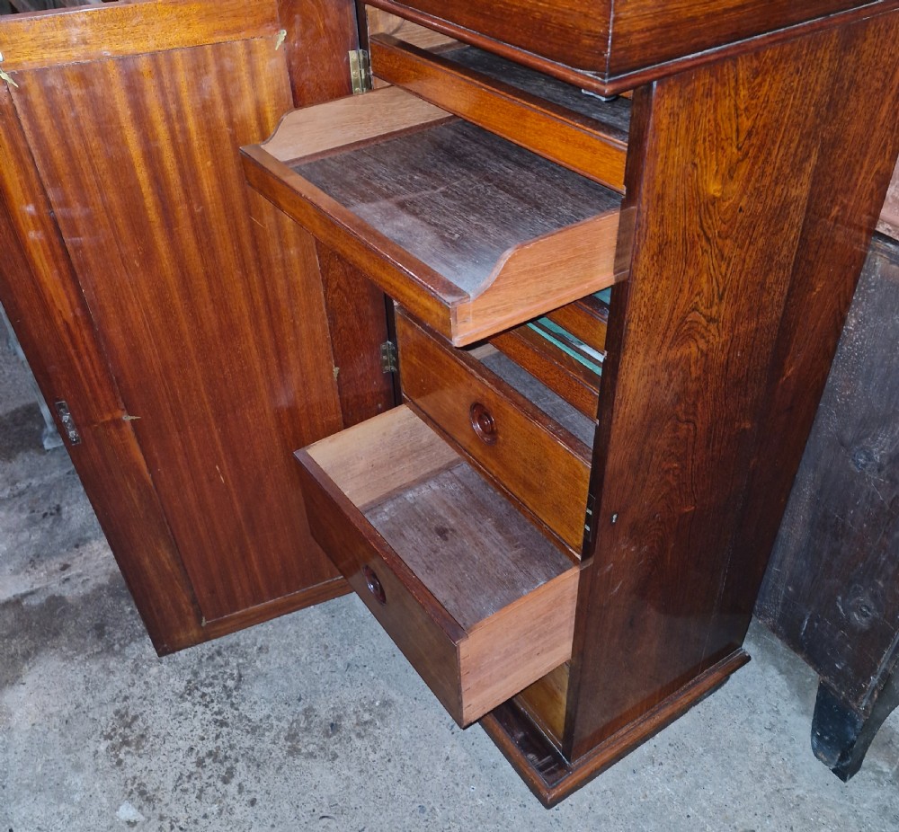Early Victorian rosewood fitted pedestal cabinet - office cabinet.  View II