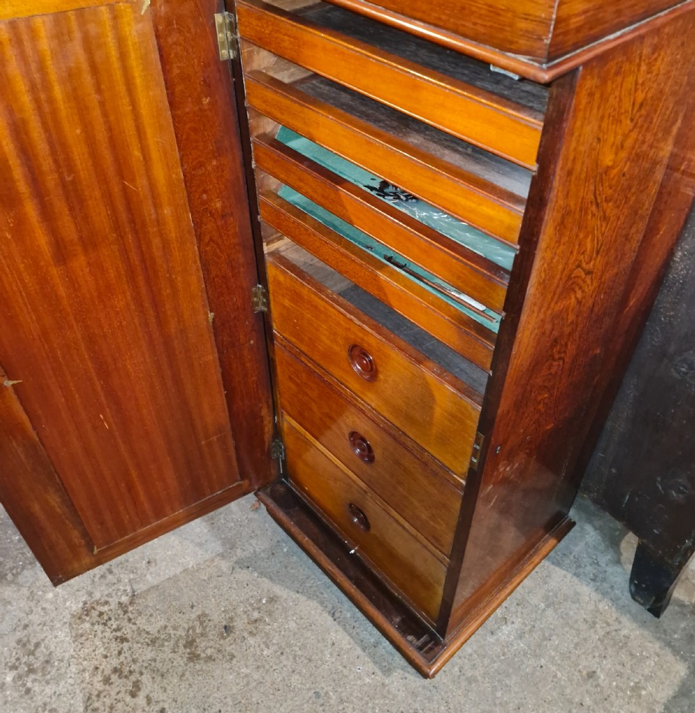 Early Victorian rosewood fitted pedestal cabinet - office cabinet.  View III