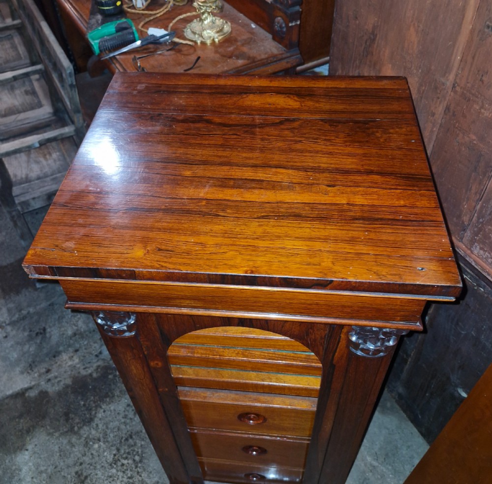 Early Victorian rosewood fitted pedestal cabinet - office cabinet.  View IV