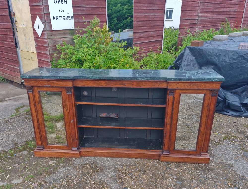 Regency rosewood marble top bookcase cabinet 