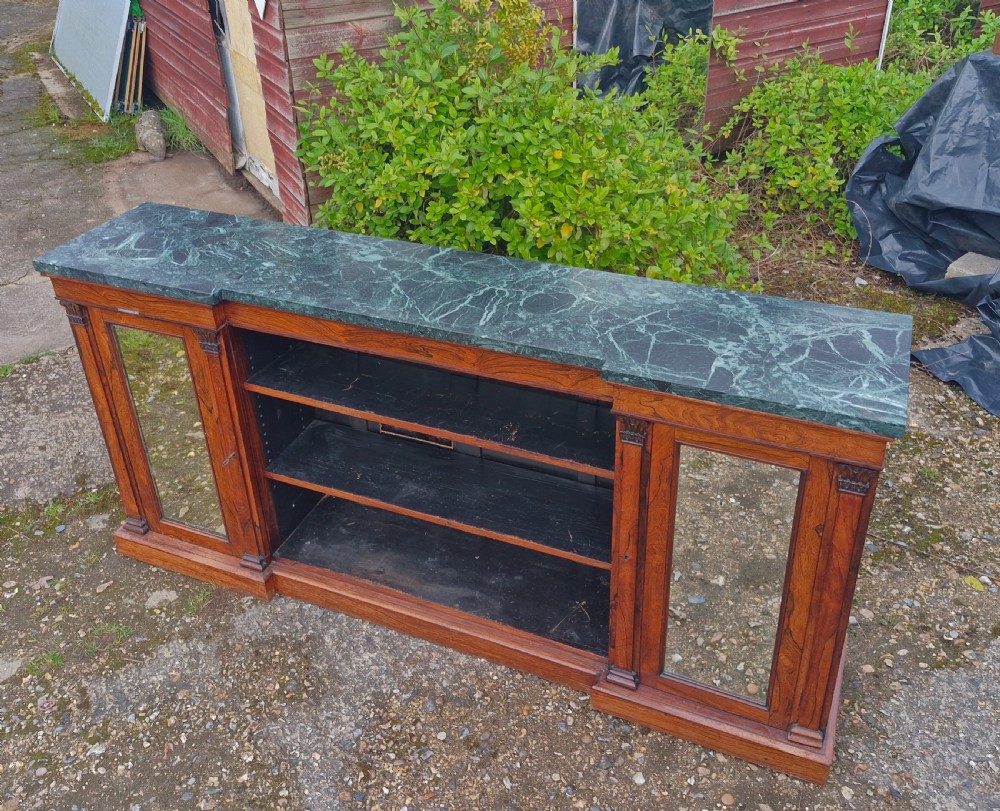 Regency rosewood marble top bookcase cabinet  View V