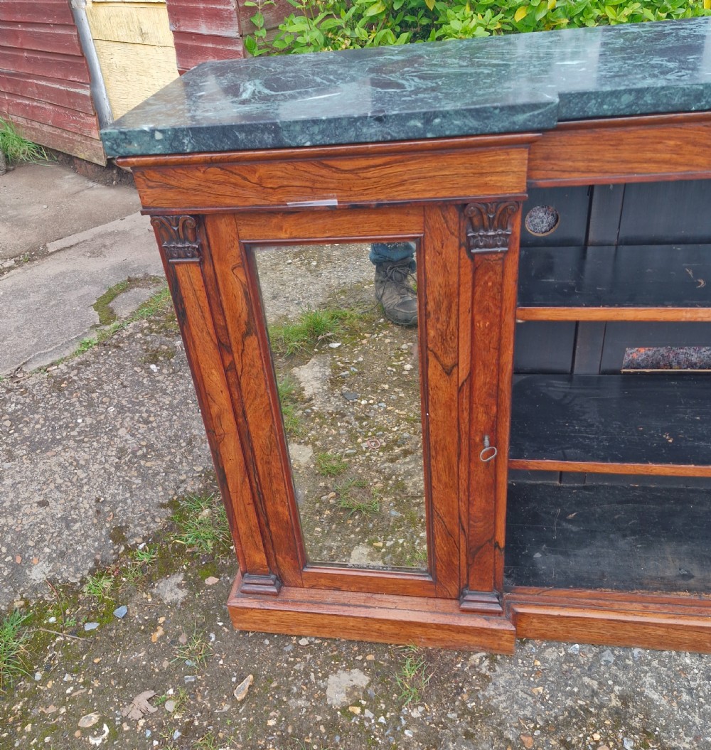 Regency rosewood marble top bookcase cabinet  View VIII