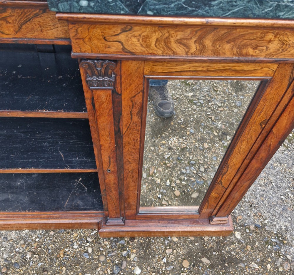 Regency rosewood marble top bookcase cabinet  View X
