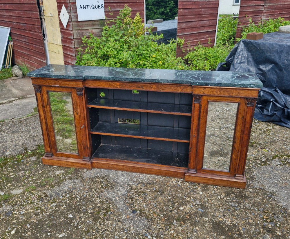 Regency rosewood marble top bookcase cabinet  View XI